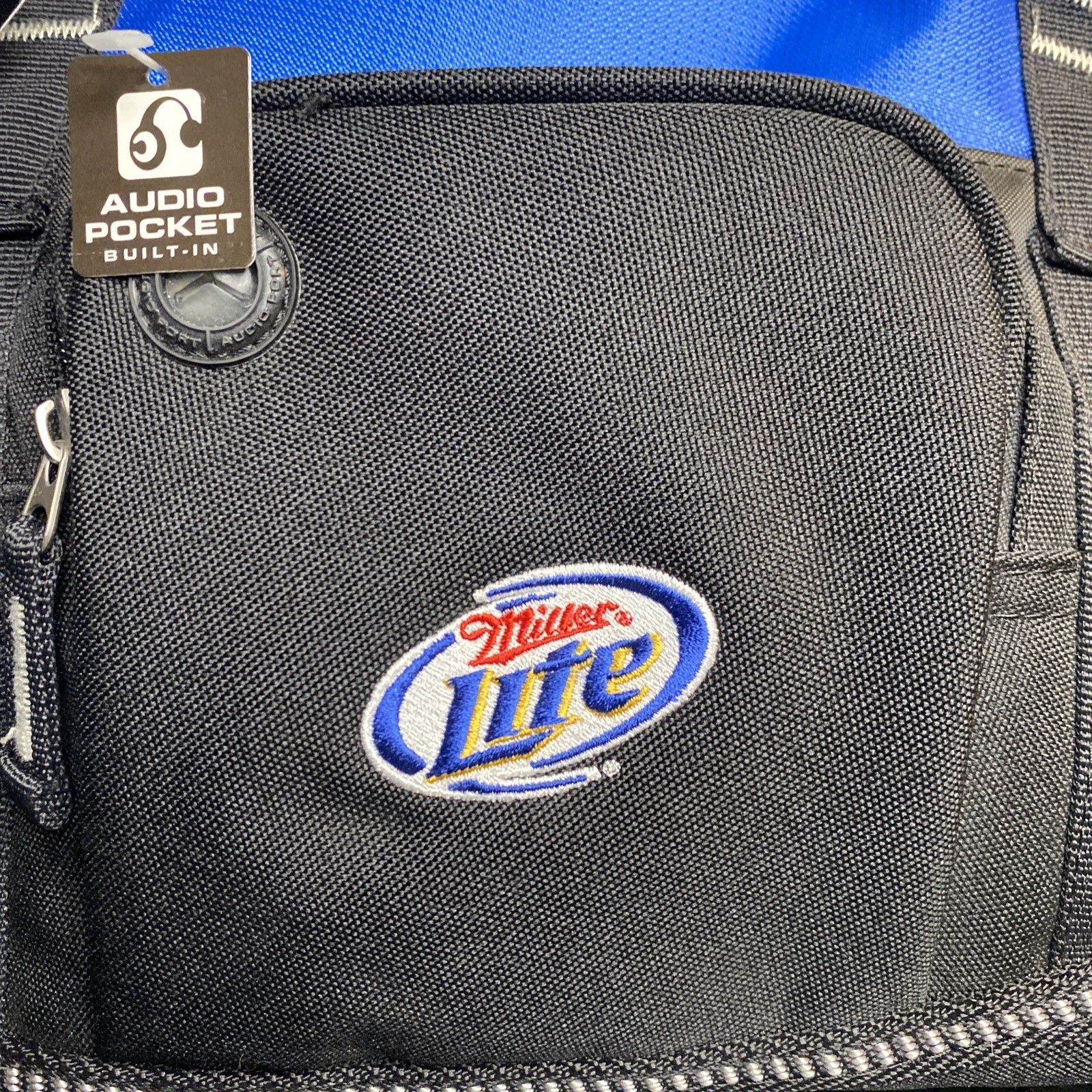NEW Miller Lite Duffle Bag w/ Shoulder Strap (Black and Blue)