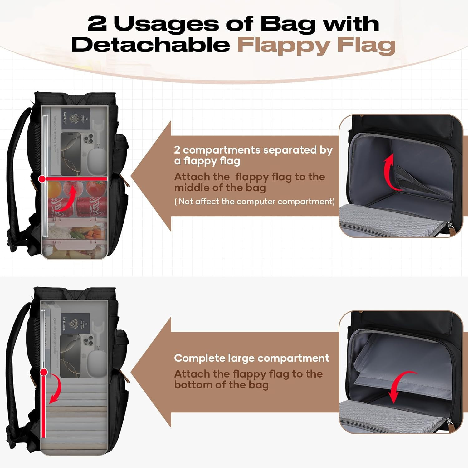 Versatile Travel Backpack with Insulated Lunch Box for 15.6-17.3″ Laptops