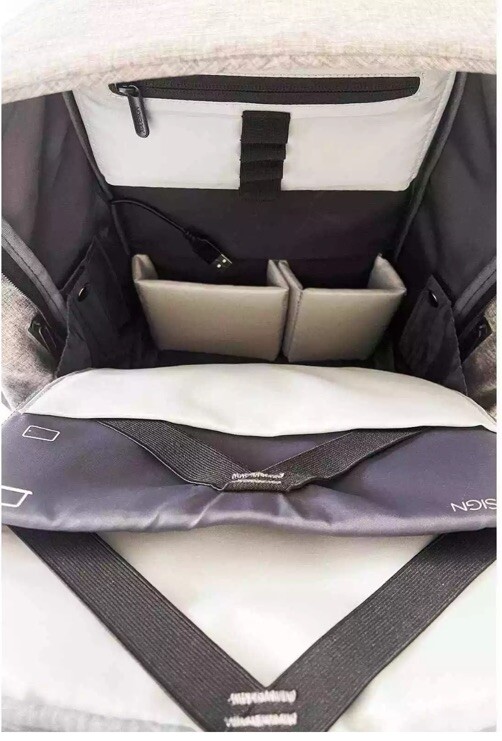 XD Design Bobby Anti Theft Backpack in Black and Gray New With Marking FAST Ship