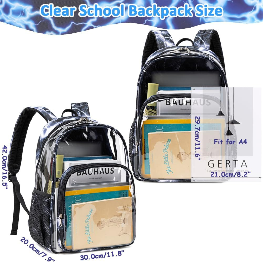 Clear Backpacks for School Heavy Duty Transparent See through Clear Backpack Sta