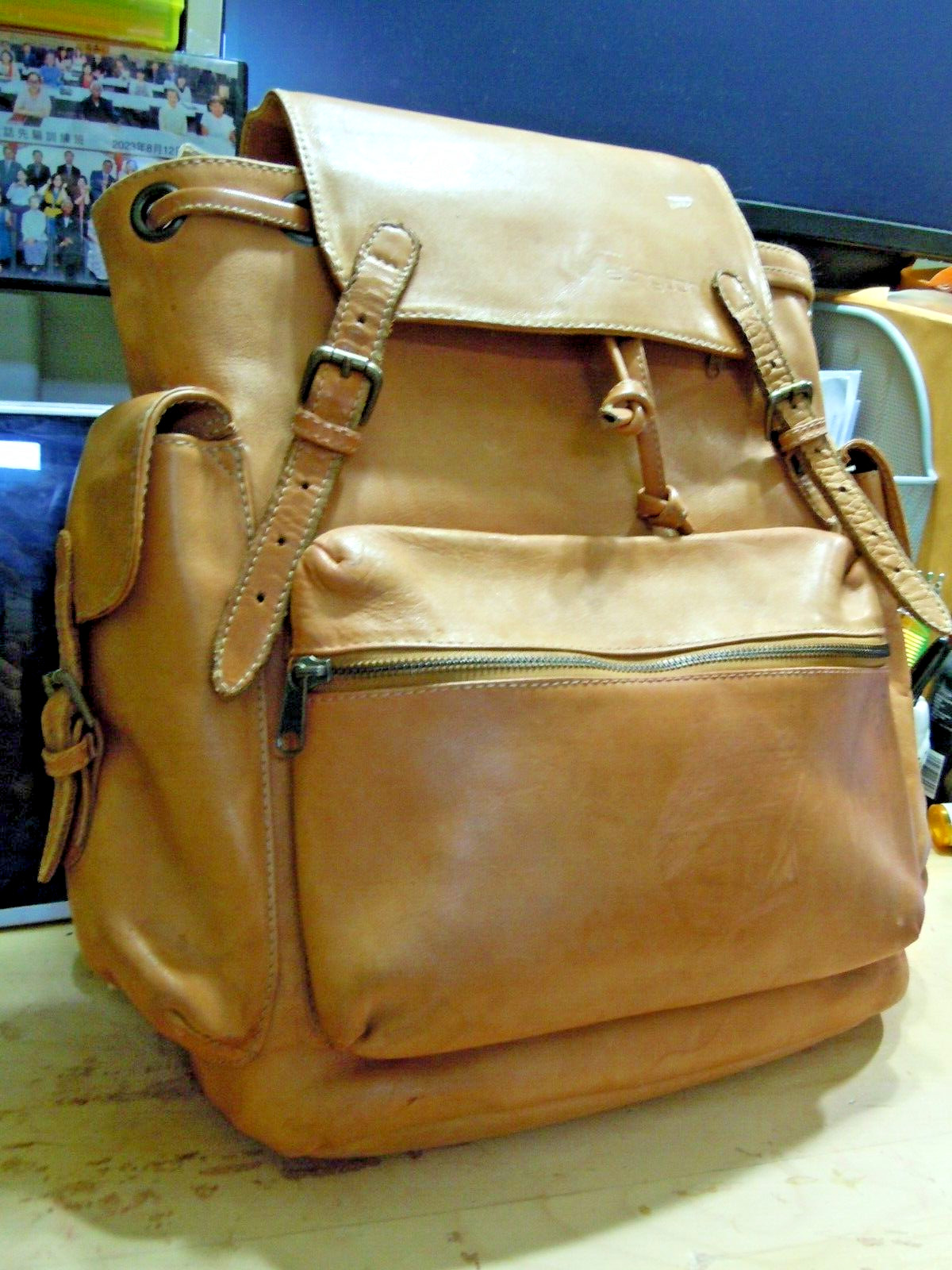 ELLINGTON Vintage Authentic Saddle Brown Leather large Backpack Bag #5