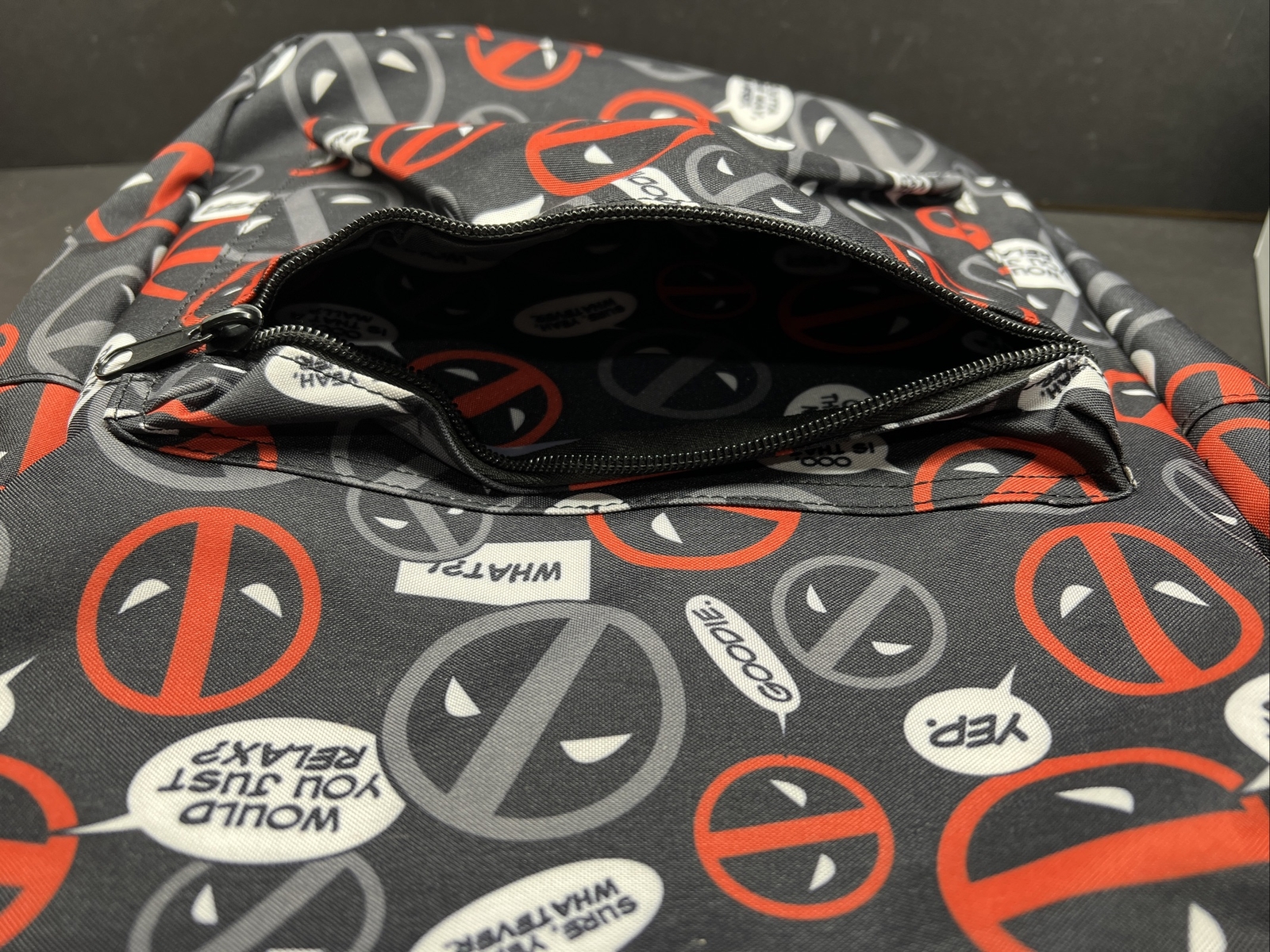 Marvel Deadpool Bubble Print Subliminated Backpack- School, Laptop- Brand New!
