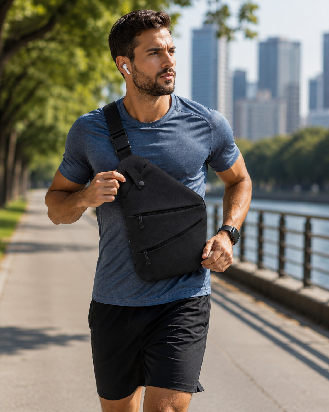 NEW Backpack Shoulder Holster Chest Pack Single Bag Portable Backpack BLACK