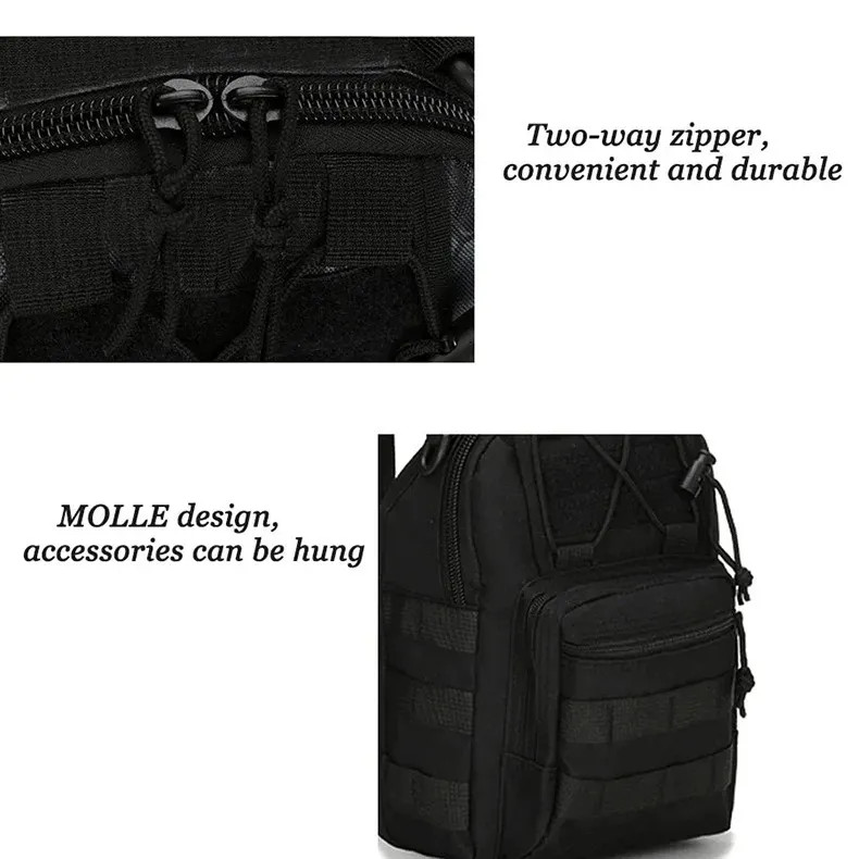 Men Backpack Molle Tactical Sling Chest Pack Shoulder Bag Outdoor Travel Hiking