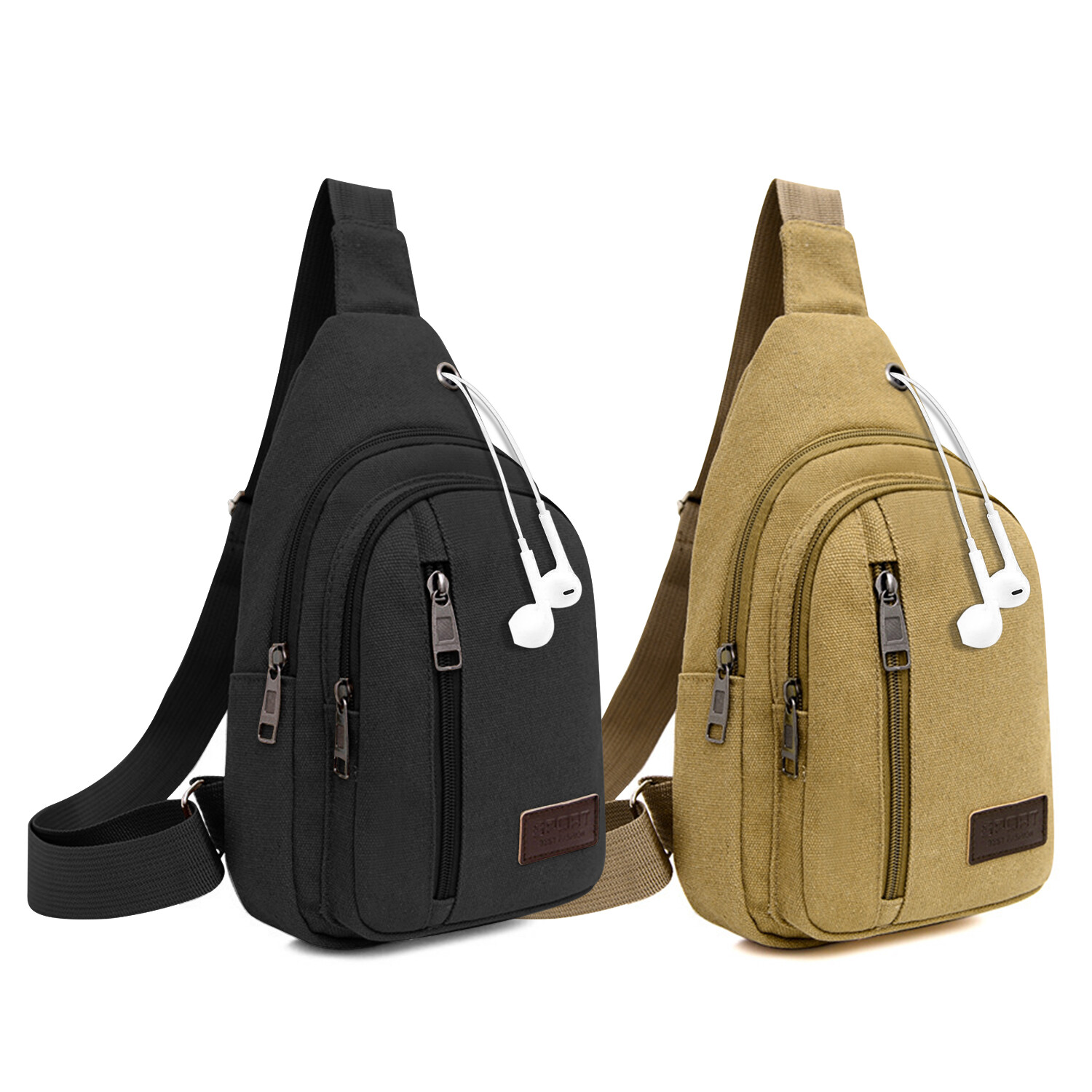 Anti Theft Small Sling Bag with HEADPHONE HOLE for Travel Sports Running Hiking