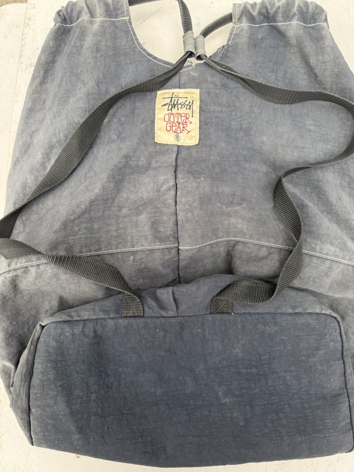 Rare Archival Vintage 90s Stüssy Outer Gear Oversized Nylon Sling Duffel Bag