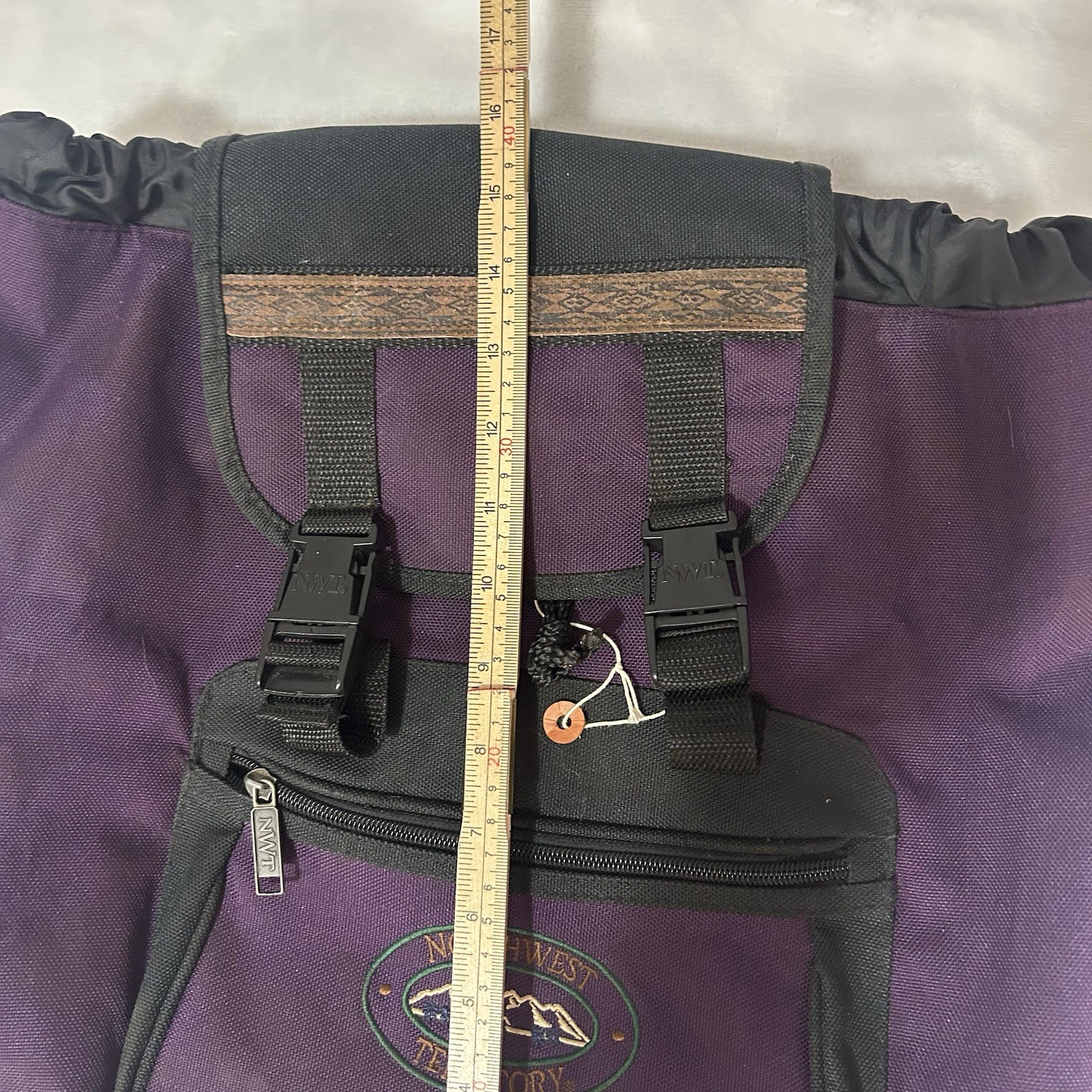 Vintage Northwest Territory Backpack Back Pack Purple Leather Suede Bottom