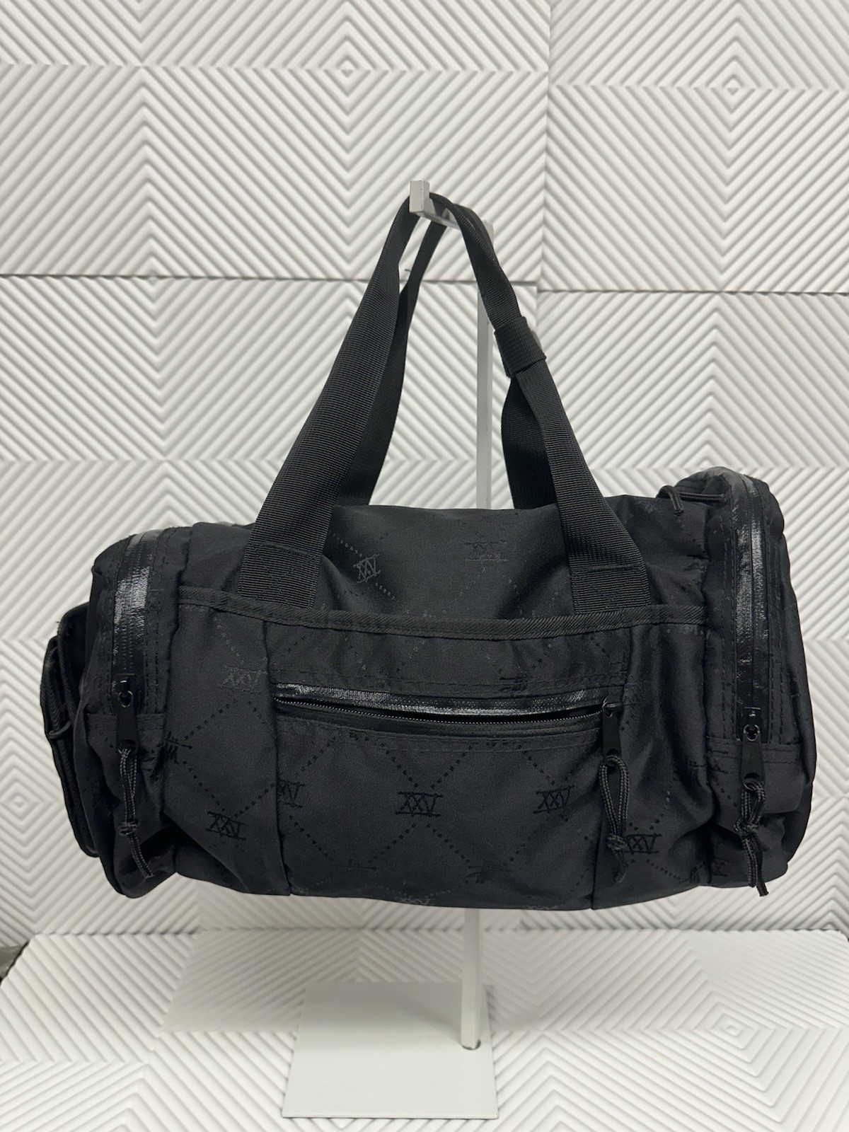 Vintage Stussy Nylon Pattern Print H20 Proof Zipper Duffle Bag Messenger Bag Y2K