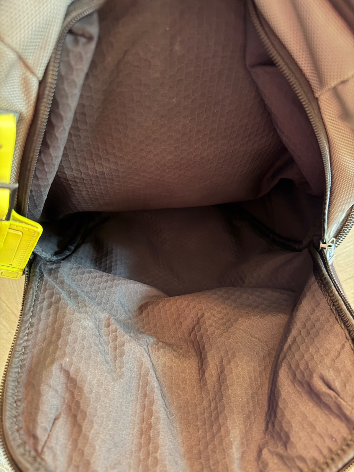 tumi backpack gray and black – has a couple of marks shown in pictures