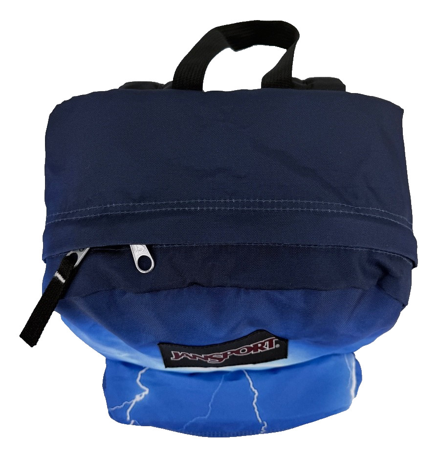 JanSport Backpack Blue Lightning Print Classic School Travel Bag 19x12x5