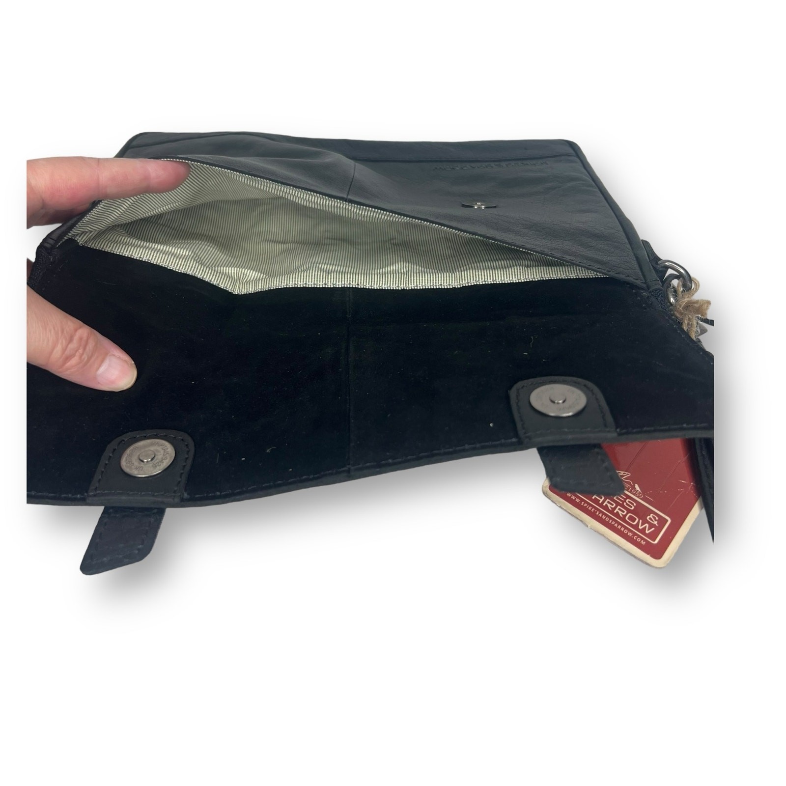 Spikes and Sparrow Tablet Case Black Buffalo Leather iPad Sleeve Zipper Bag