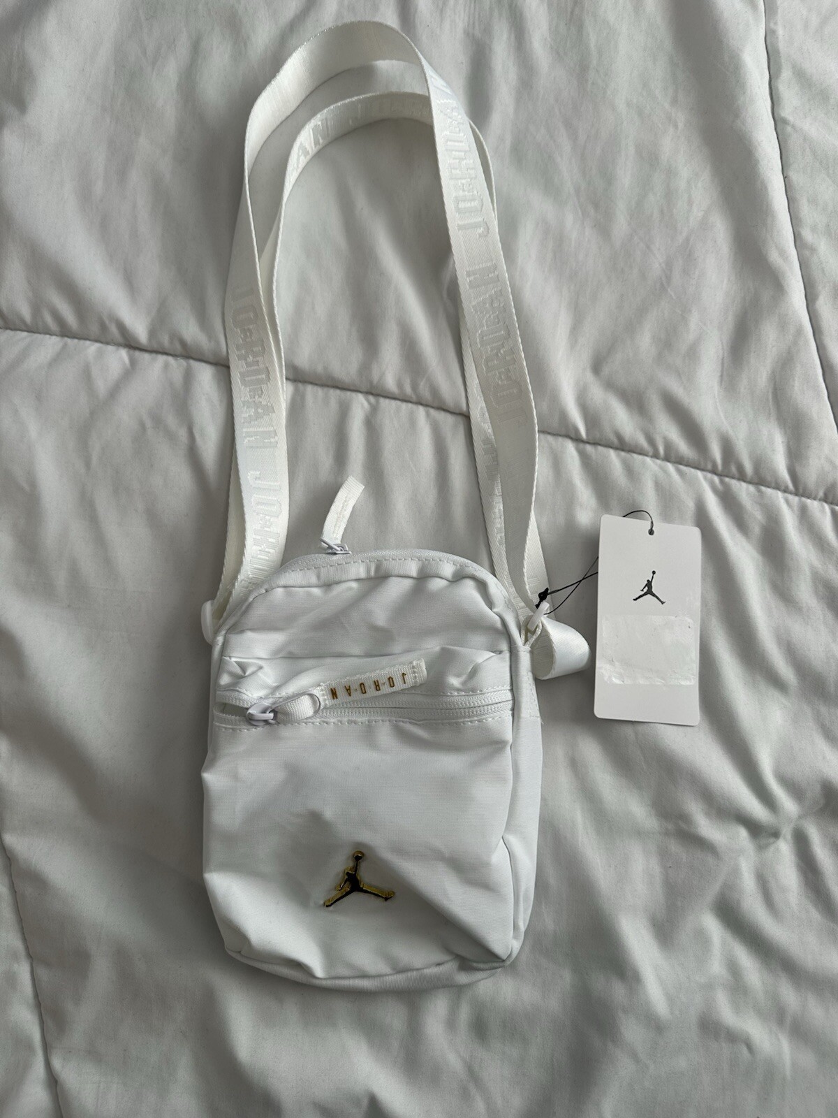 Nike Jordan Retro 11 Unisex Bag Shoulder Crossbody Bag White Gold 9A0631 W4F