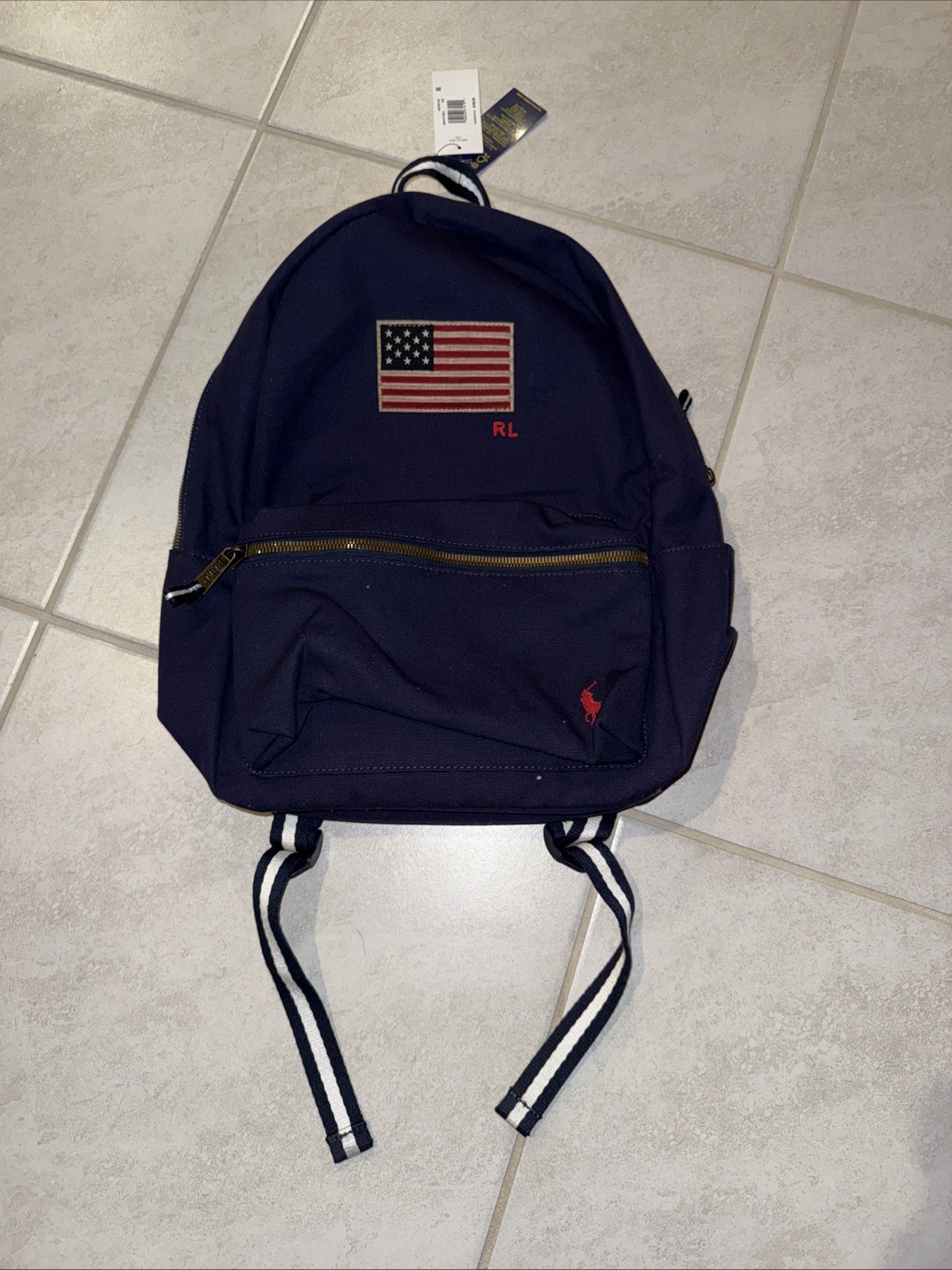 Polo Ralph Lauren Laptop Backpack American USA Flag Newport Navy Brand New