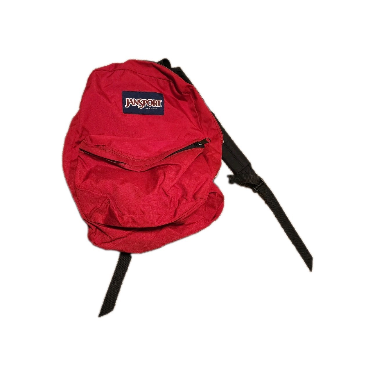 JANSPORT Original RED Backpack Made in USA Canvas RED School Travel Hiking Bag