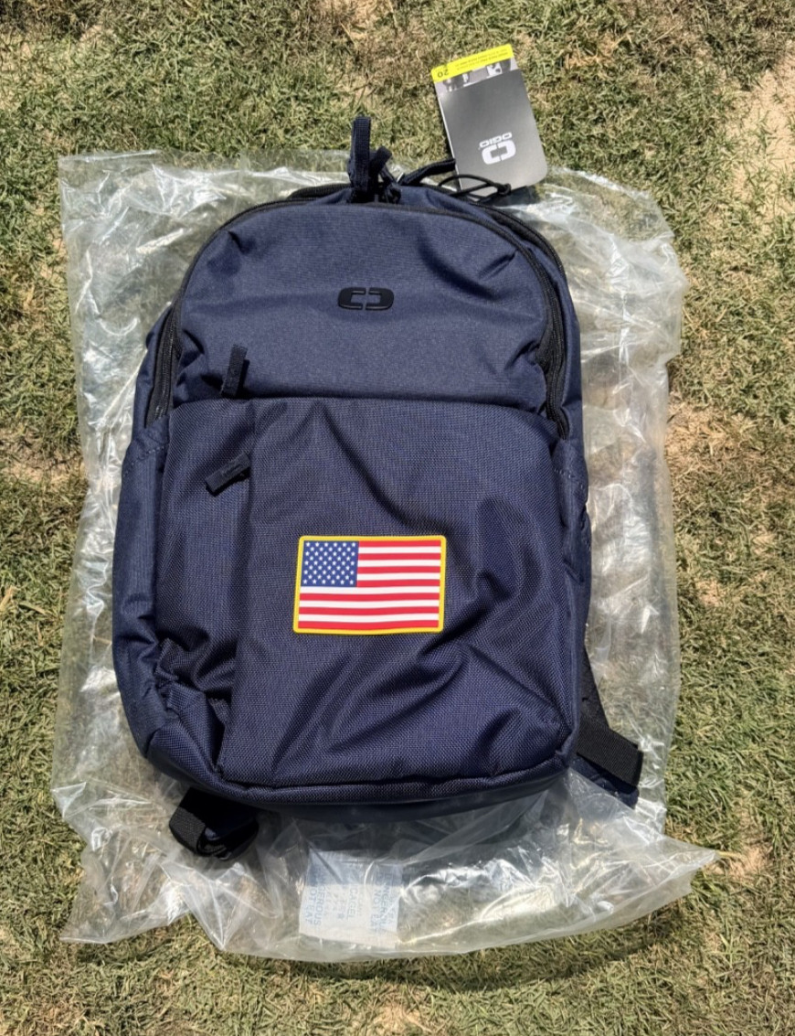 Ogio Pace Pro 20L Backpack – Color: Navy with USA Flag
