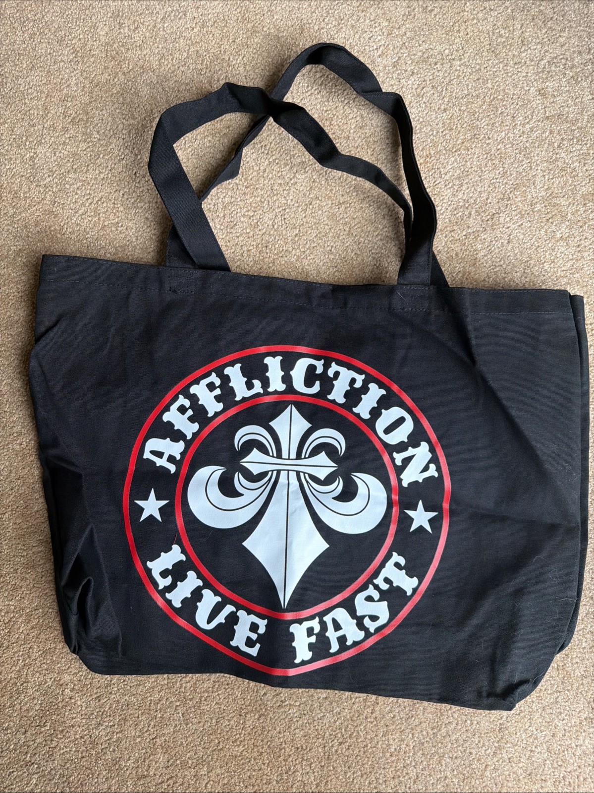 Affliction Dublin Smash Live Fast Durable Cotton Tote Bag Large Size