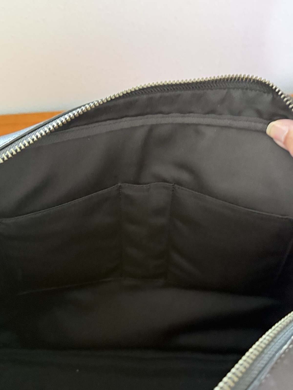 Coach Coated Canvas & Leather Perry Black & Gray Twill Plaid Briefcase