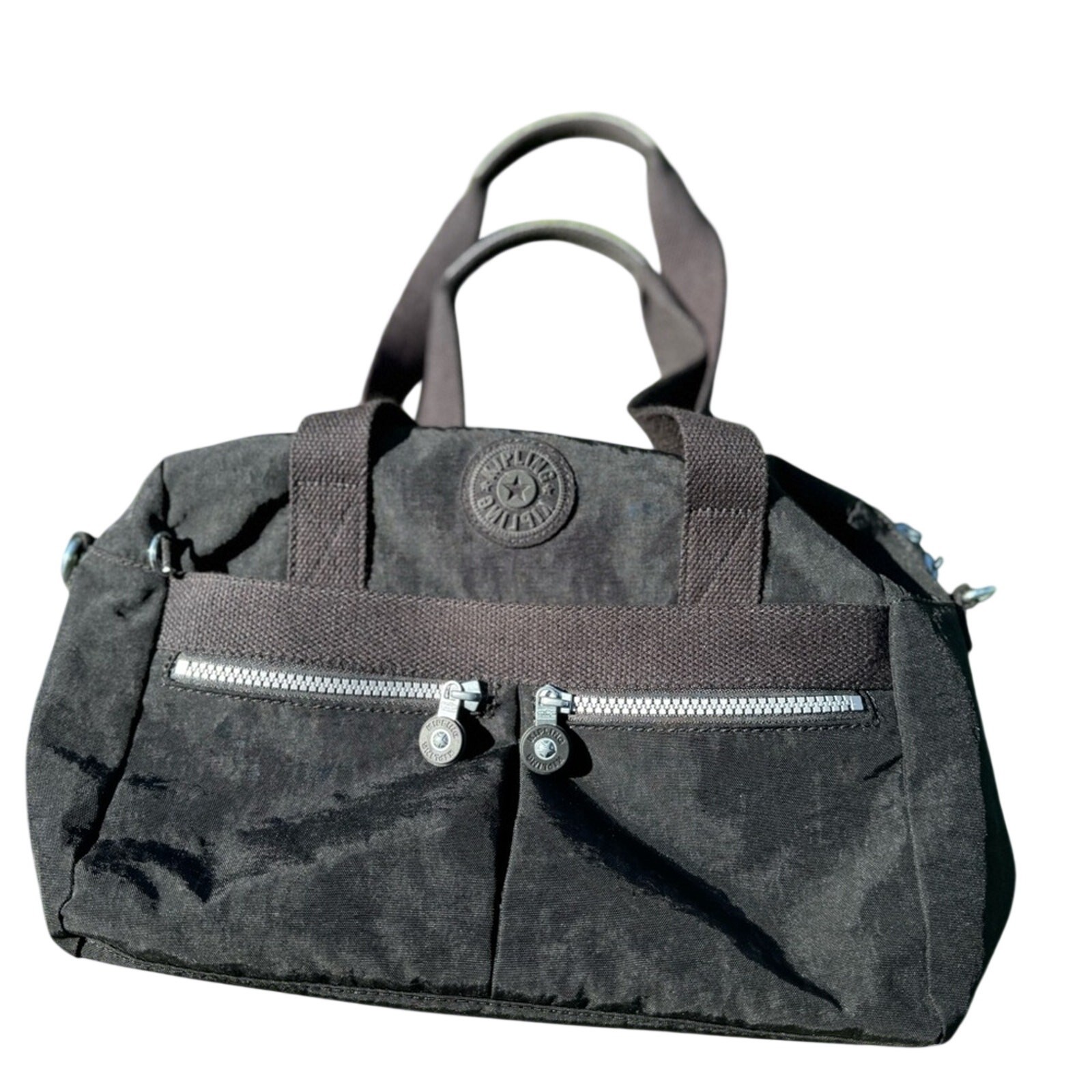 Kipling Black Nylon Shoulder Bag – Durable, Lightweight, Iconic Monkey Charm