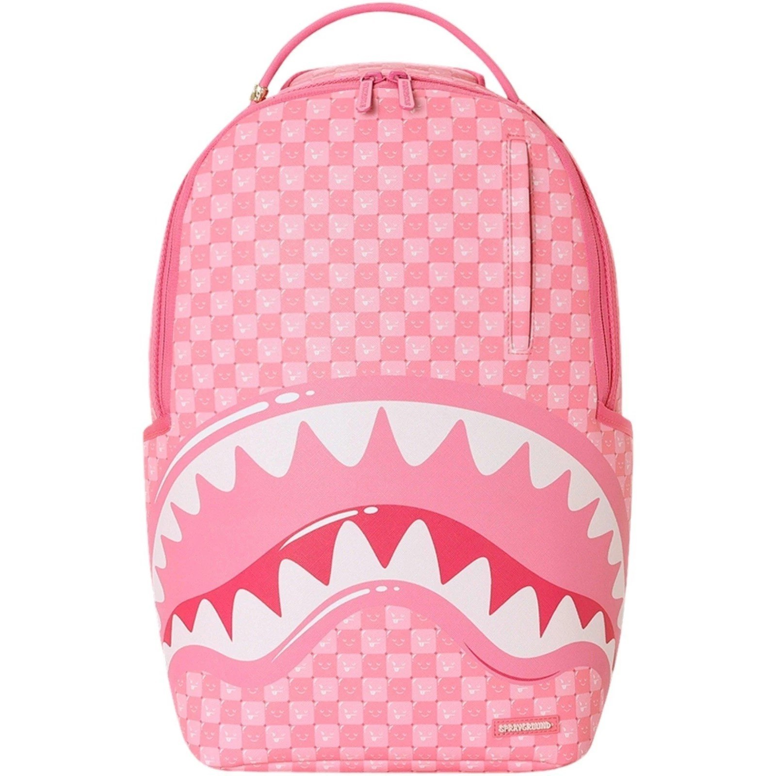 🔥🔥 Sprayground Pink Check Faces Backpack New Bookbag Large School Travel Bag