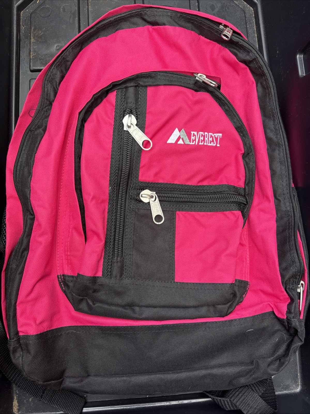 Everest Double Main Compartment Backpack – Pink/Black