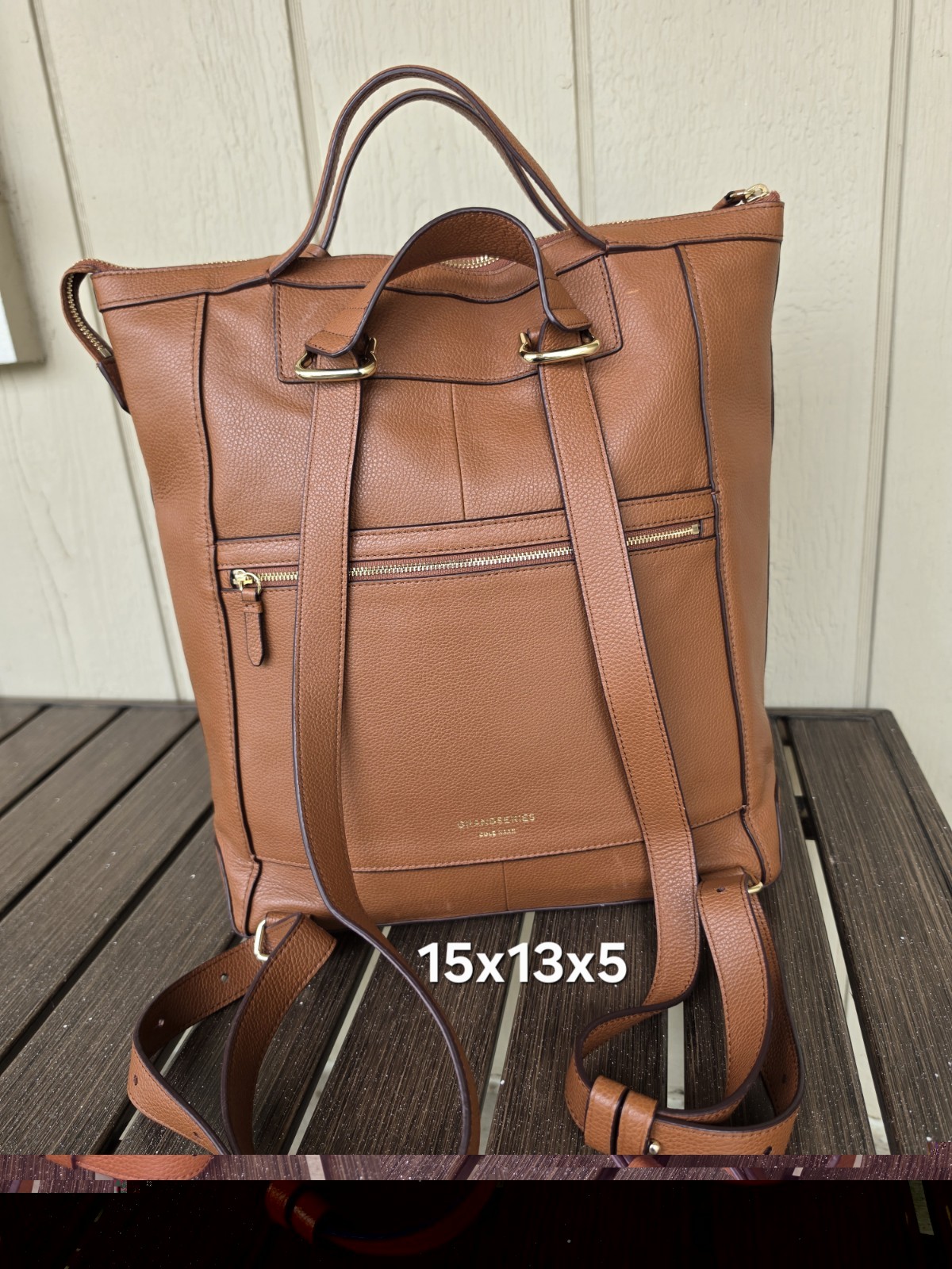 Cole Haan GrandSeries Cognac Convertible Backpack Purse