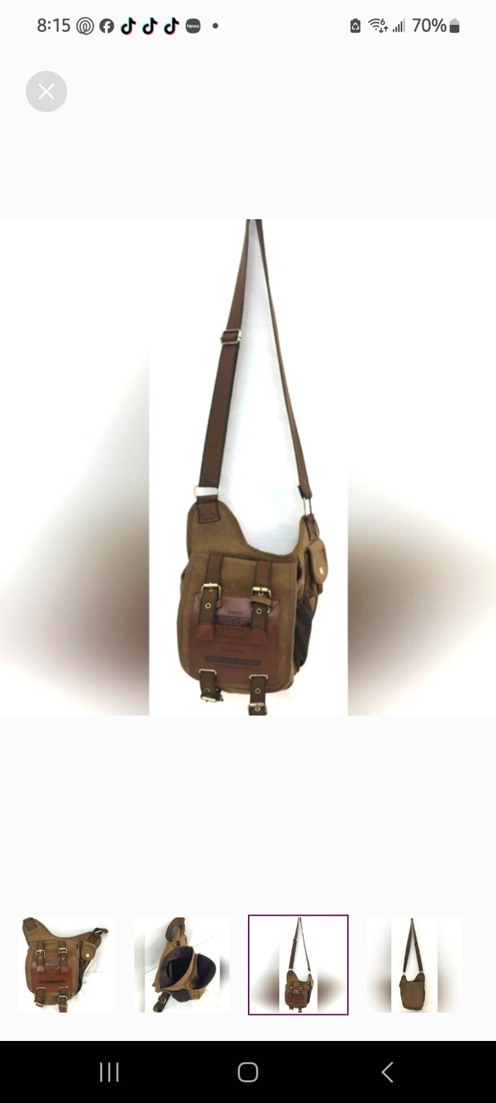 Kaukko Workshop Canvas Messenger Bag Unisex Crossbody Sling Backpack Travel