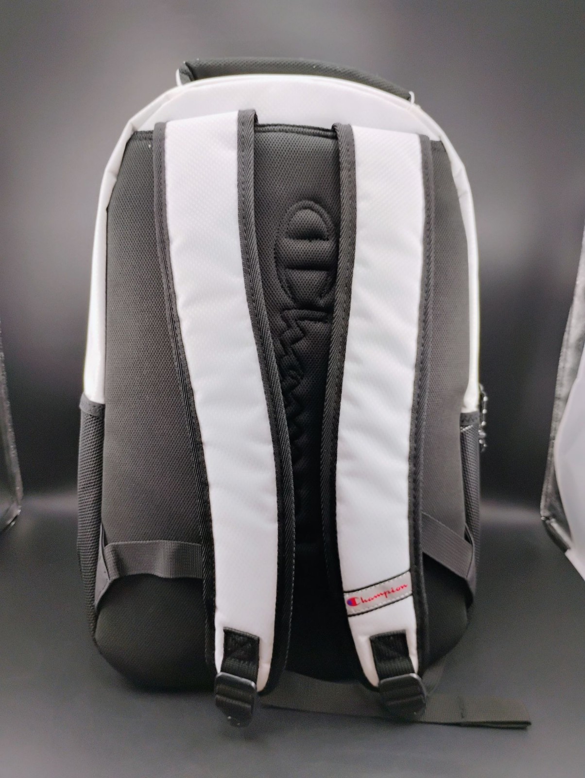 Champion White & Black Backpack With Gold Lettering Durable
