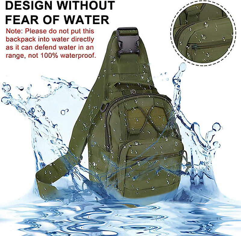 Men Backpack Molle Tactical Sling Chest Pack Shoulder Bag Outdoor Hiking Travel