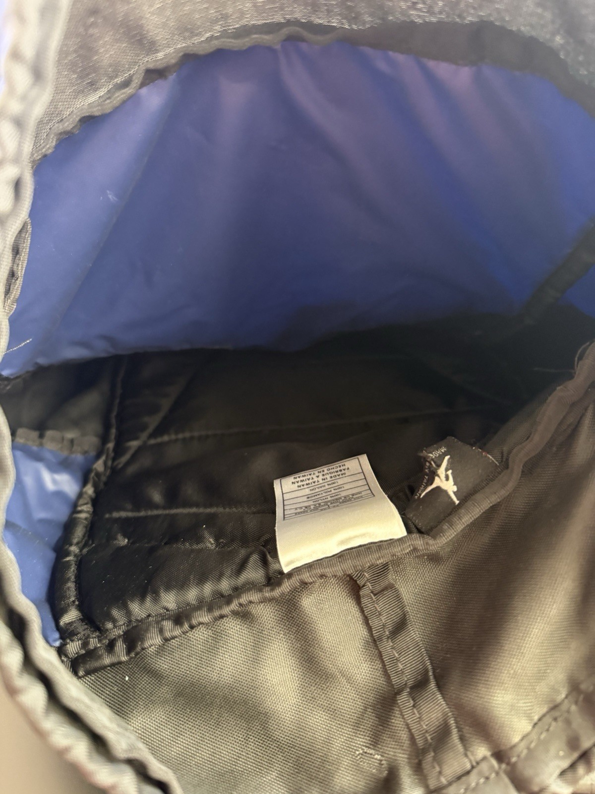 Jordan Backpack Black & Blue Adjustable Straps School Hiking Nylon Y2K