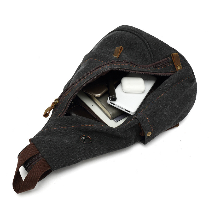 Augur Canvas Crossbody Men Military Shoulder Travel Chest Sling Hiking Bag