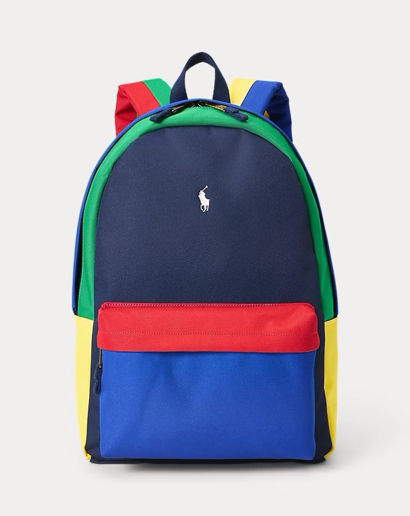 Polo Ralph Lauren Colorblock Multi-Color Backpack Bag Navy/Multicolor