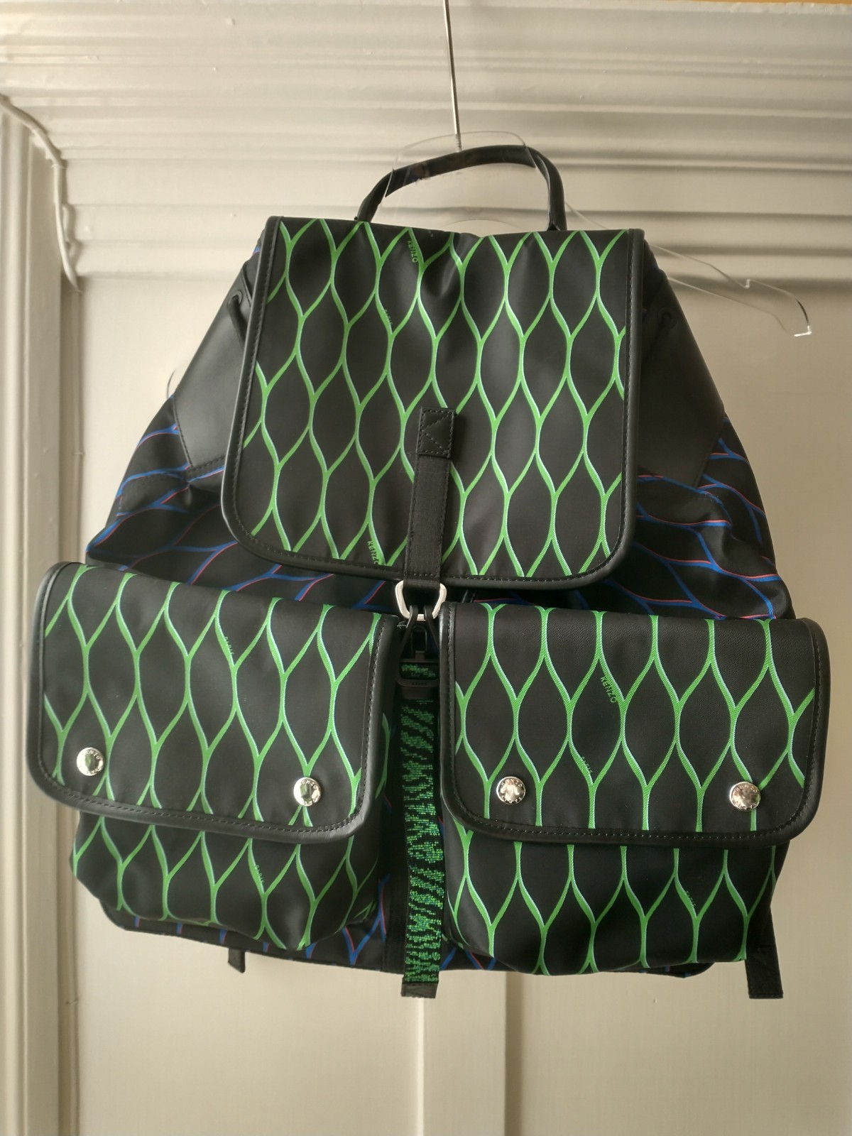 NEW KENZO H&M Jungle Large Patterned Leather Trim Backpack Rucksack Shoulder Bag