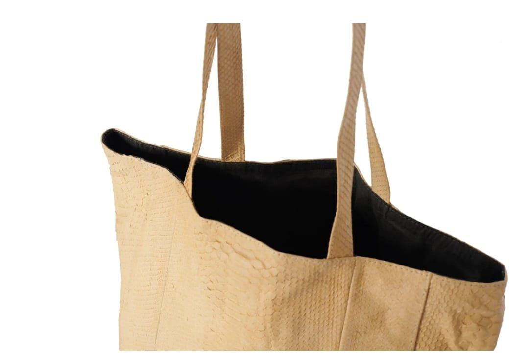 Presale Genuine Python Skin Leather Tote Bag Traditionally Handmade