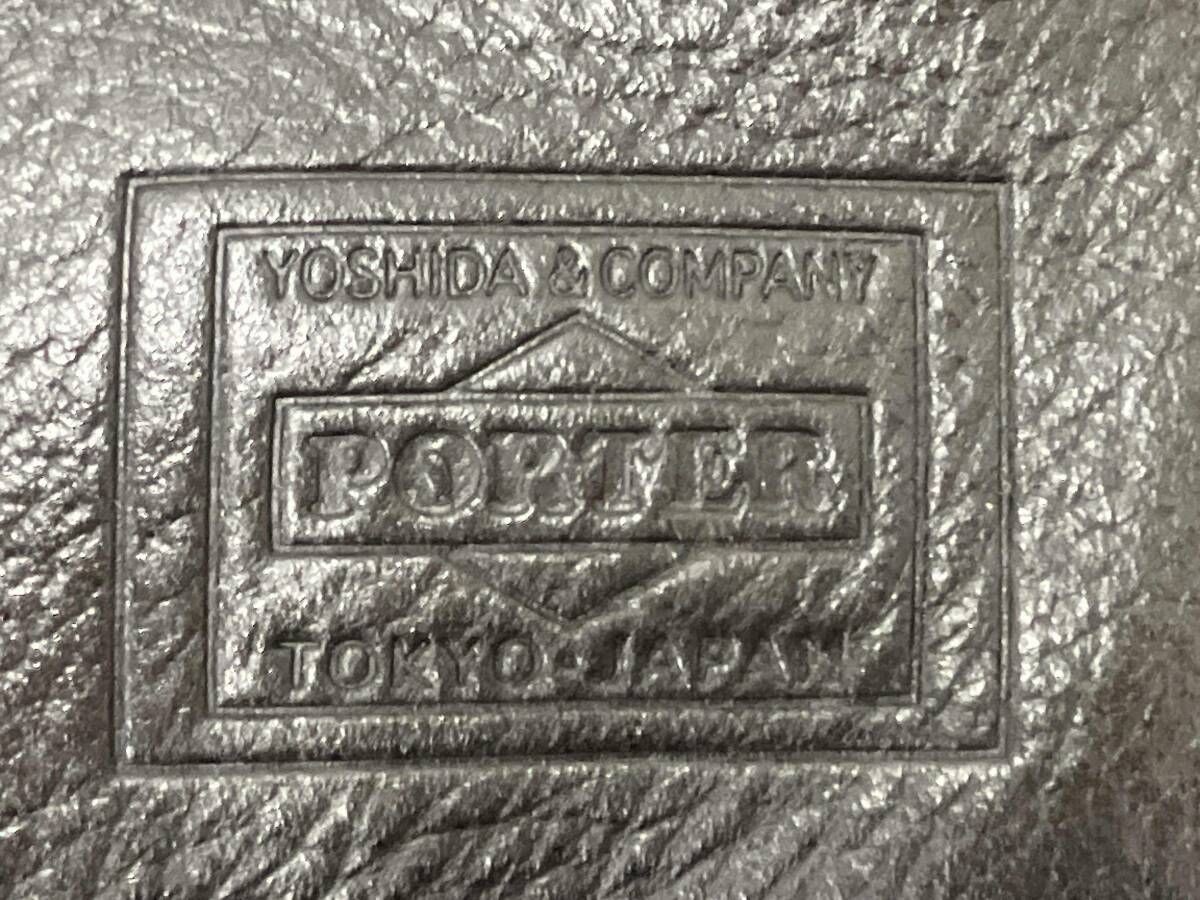 Authentic Porter Delight Leather Shoulder Bag Black 23cm x 33cm Small Damage