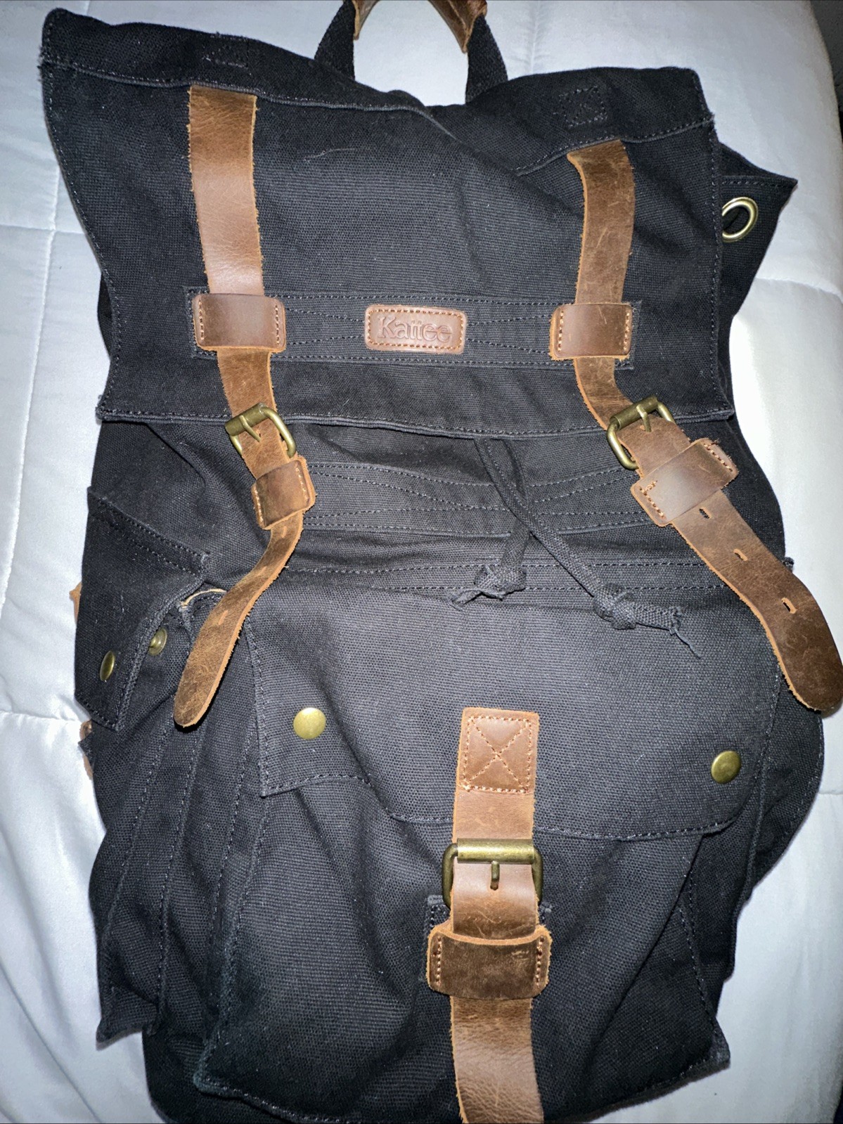 Canvas Backpack XL Black Retro