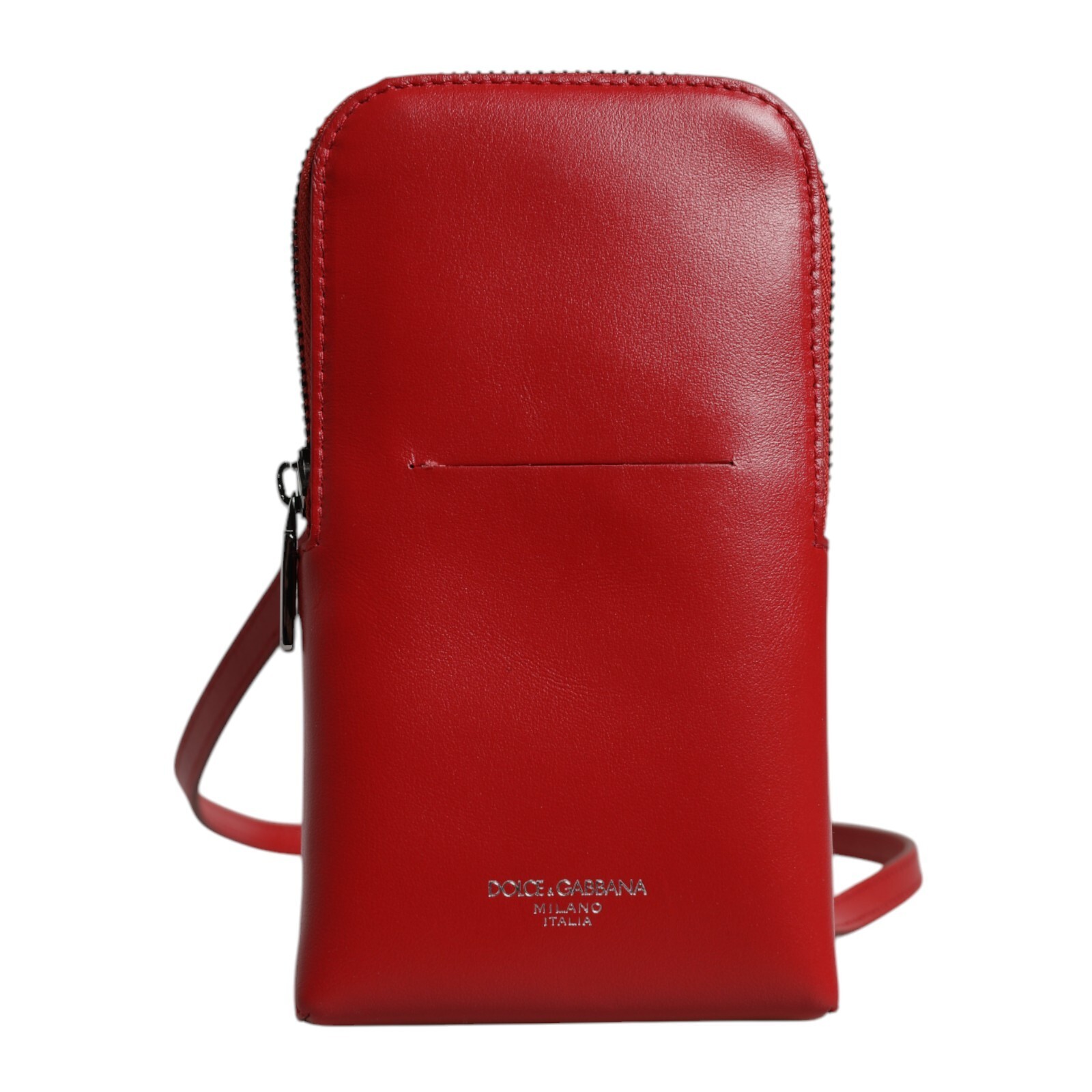 DOLCE & GABBANA Bag Red Leather Purse Phone Sling Crossbody Neck Strap 770usd