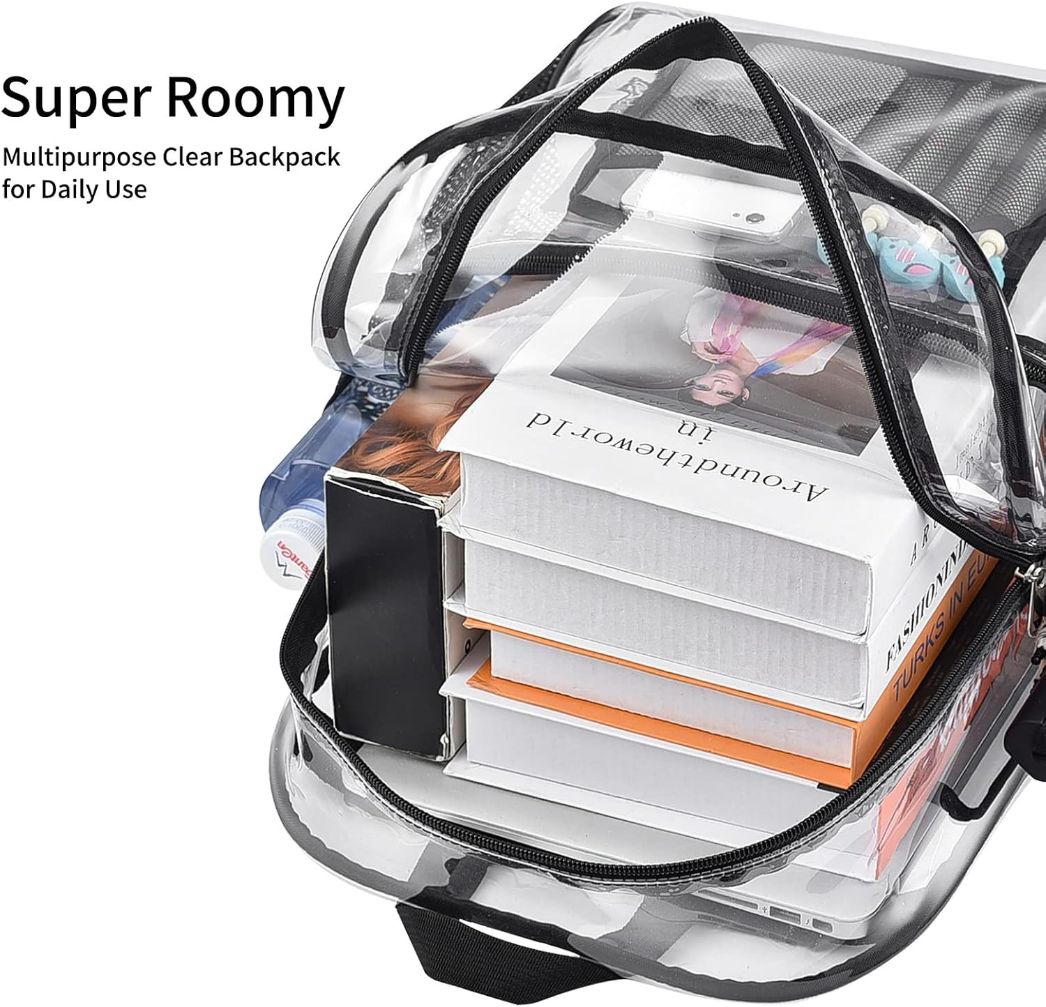 Clear Backpack for Stadium Approved 12×6×12, Water Proof Clear Bag for Stadium E