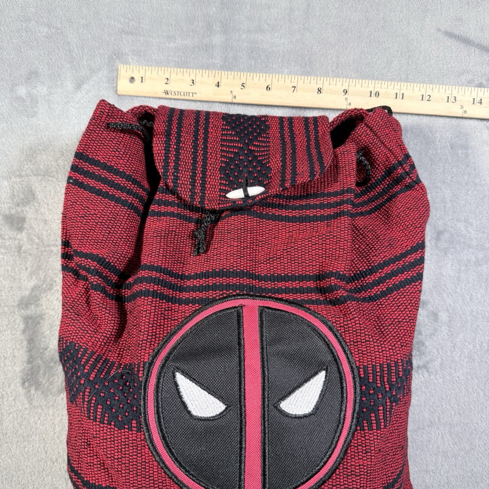 Marvel Deadpool Woven Backpack Handmade Satchel Baja Hippie Boho Bag Rucksack