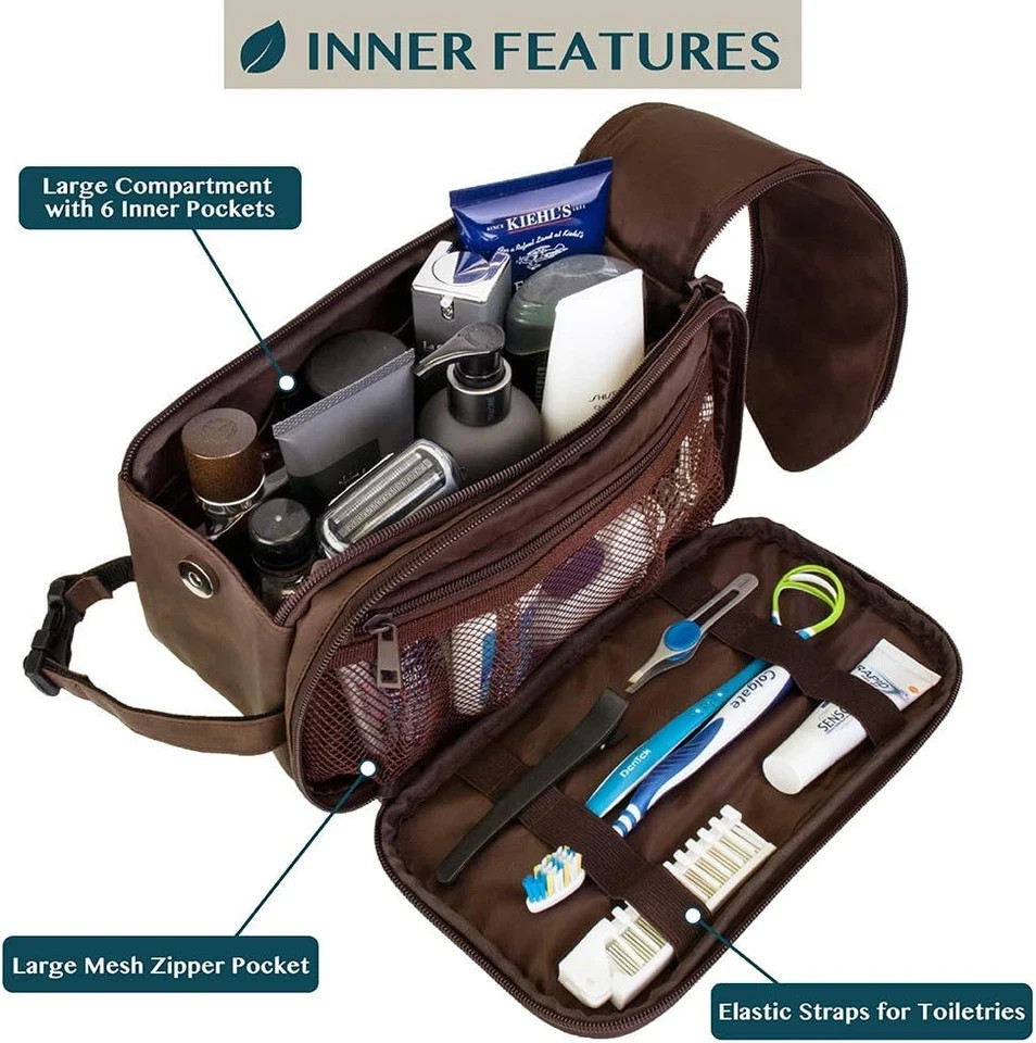 Toiletry Bag for Men, Travel Essentials Shaving Dopp Kit, Mens Travel Bag Toilet