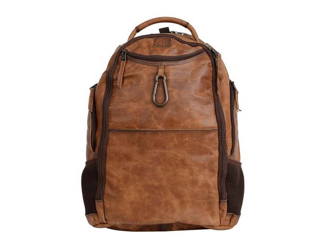 StS Ranchwear Western Backpack Mens Tucson Leather Zip Brown STS31820