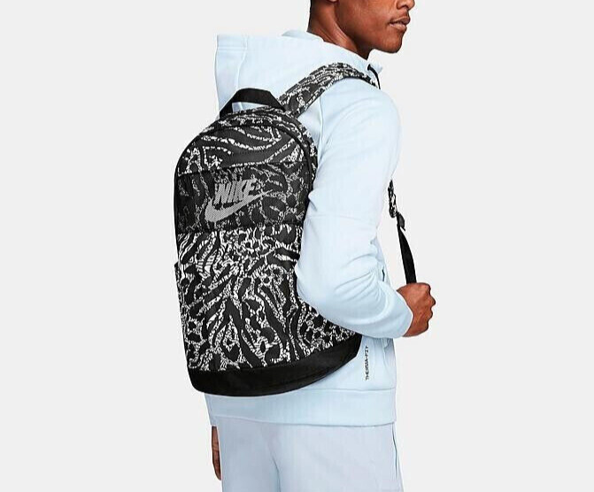 Nike Elemental Backpack School Travel Gym Bag Black White 21L DQ5764 010 • NEW