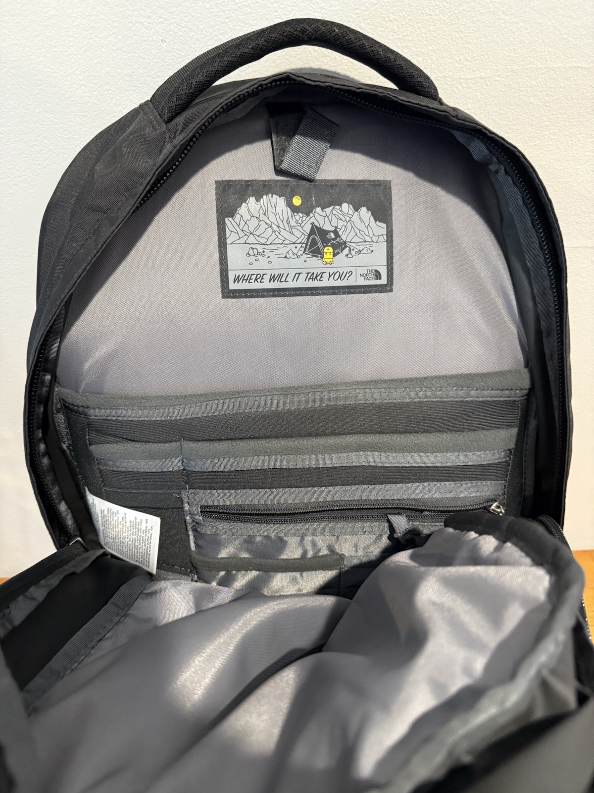 THE NORTH FACE Fall Line Backpack Black W/ Company Logo ~ GREAT