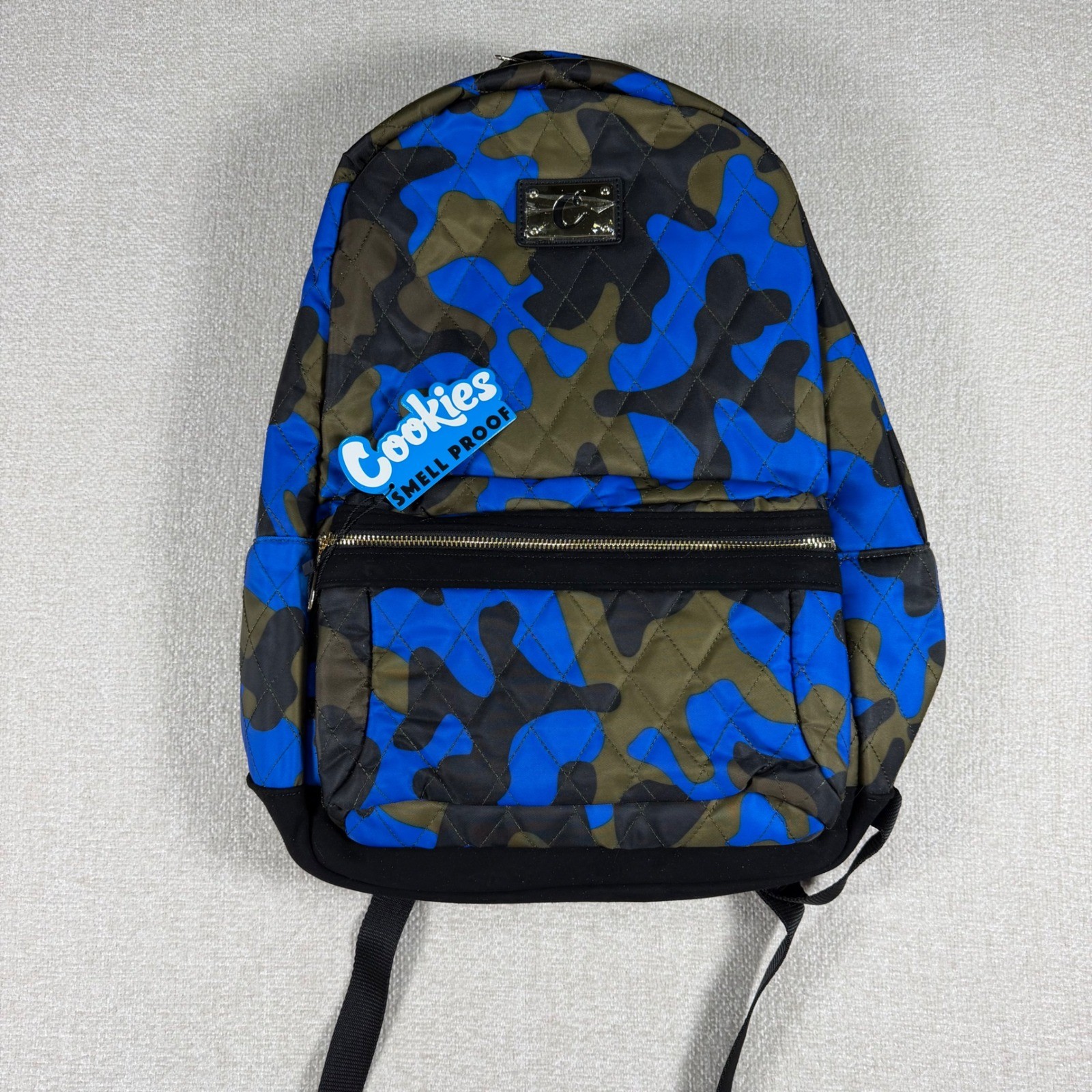 Cookies Smell Proof Quilted Camo Backpack Blue Olive Green Streetwear Bag NEW