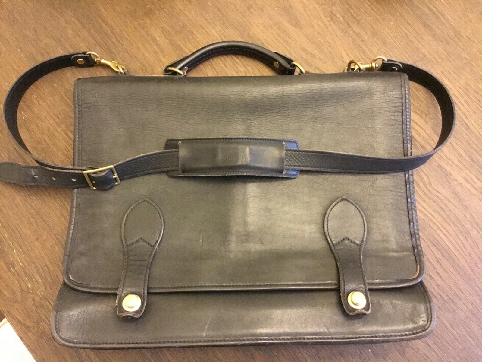 Vtg Schlesinger Black Briefcase Made In USA