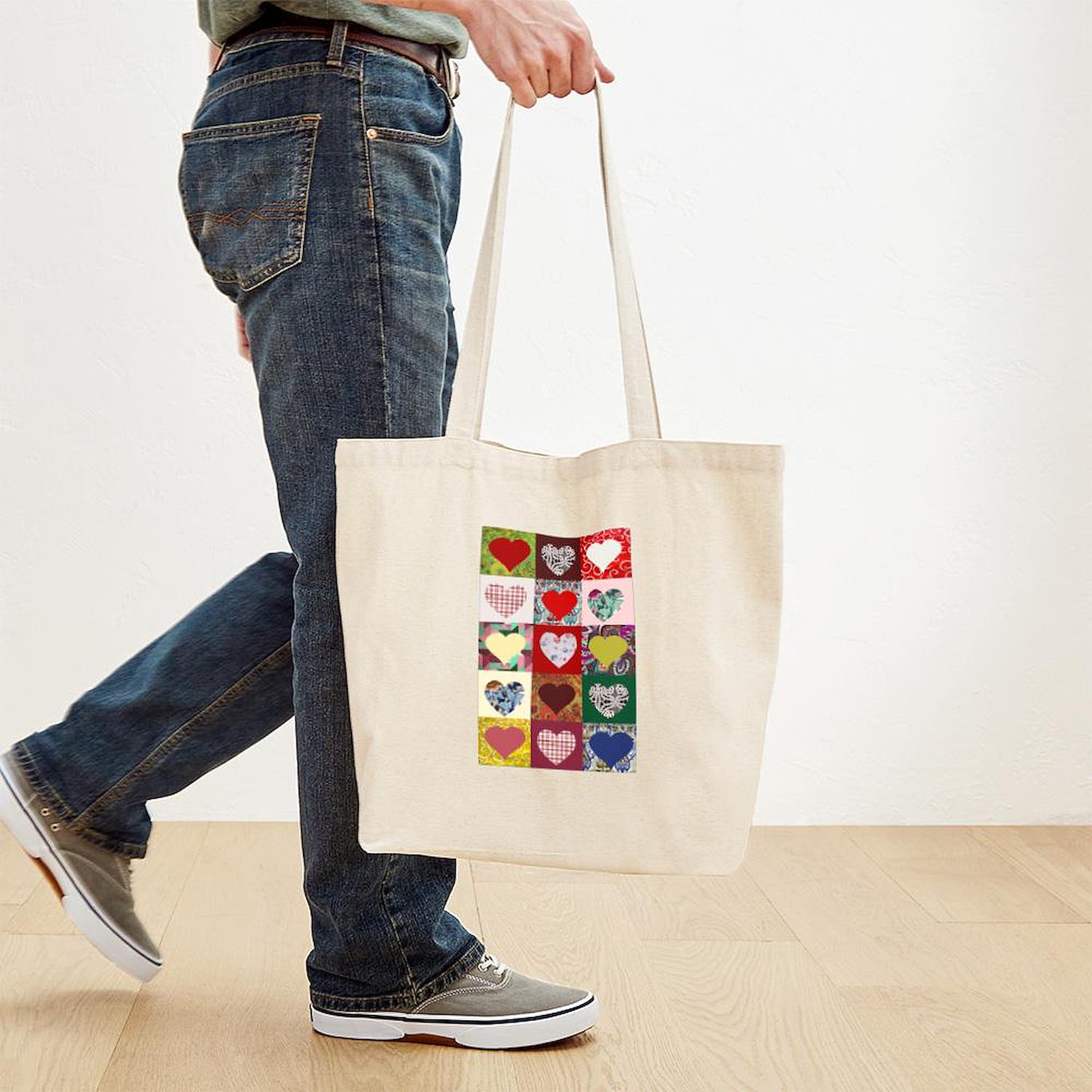 CafePress Heart Quilt Pattern Tote Bag (627044041)