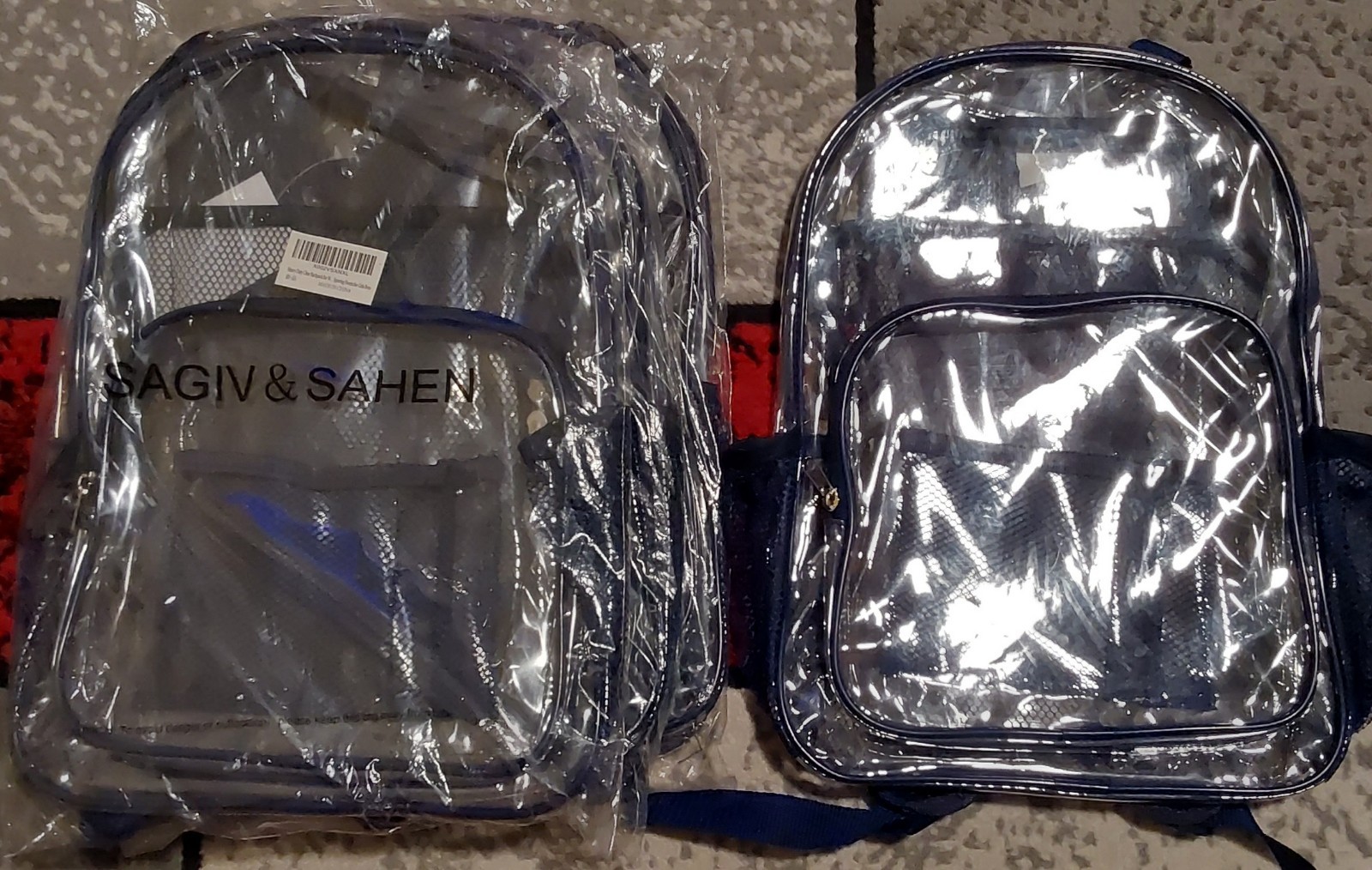 Sagiv & Sahen Heavy Duty Clear PVC Backpack Medium Lot Of 4 NWT 🔥🔥🔥