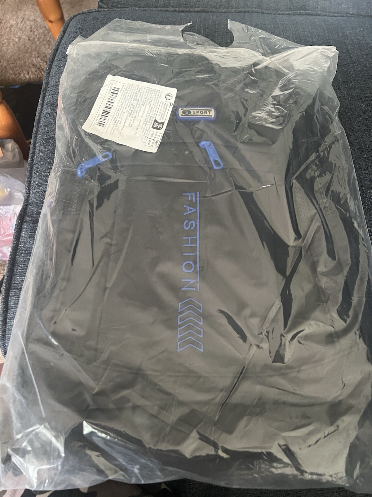 Sport Black with blue – Multi-Compartment Adjustable Backpack – NEW
