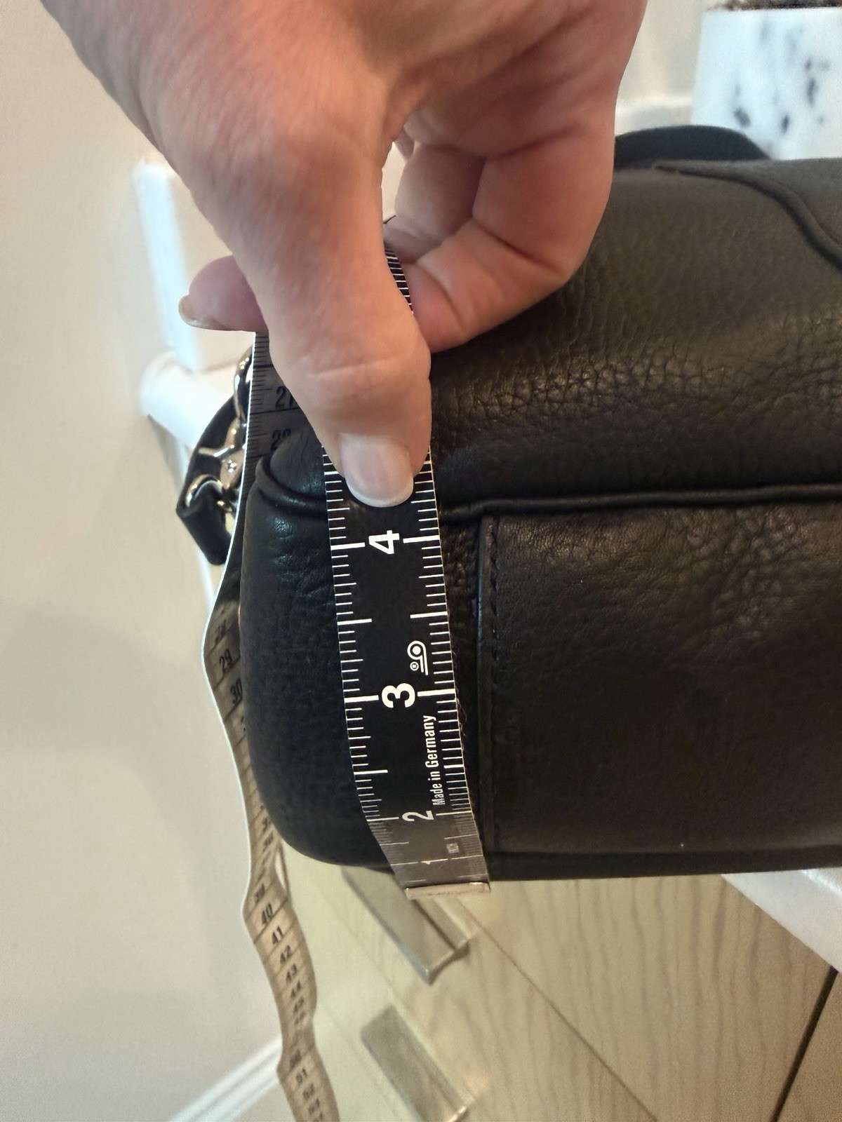Cole Haan Black Leather Briefcase Workbag With Detachable Shoulder Strap