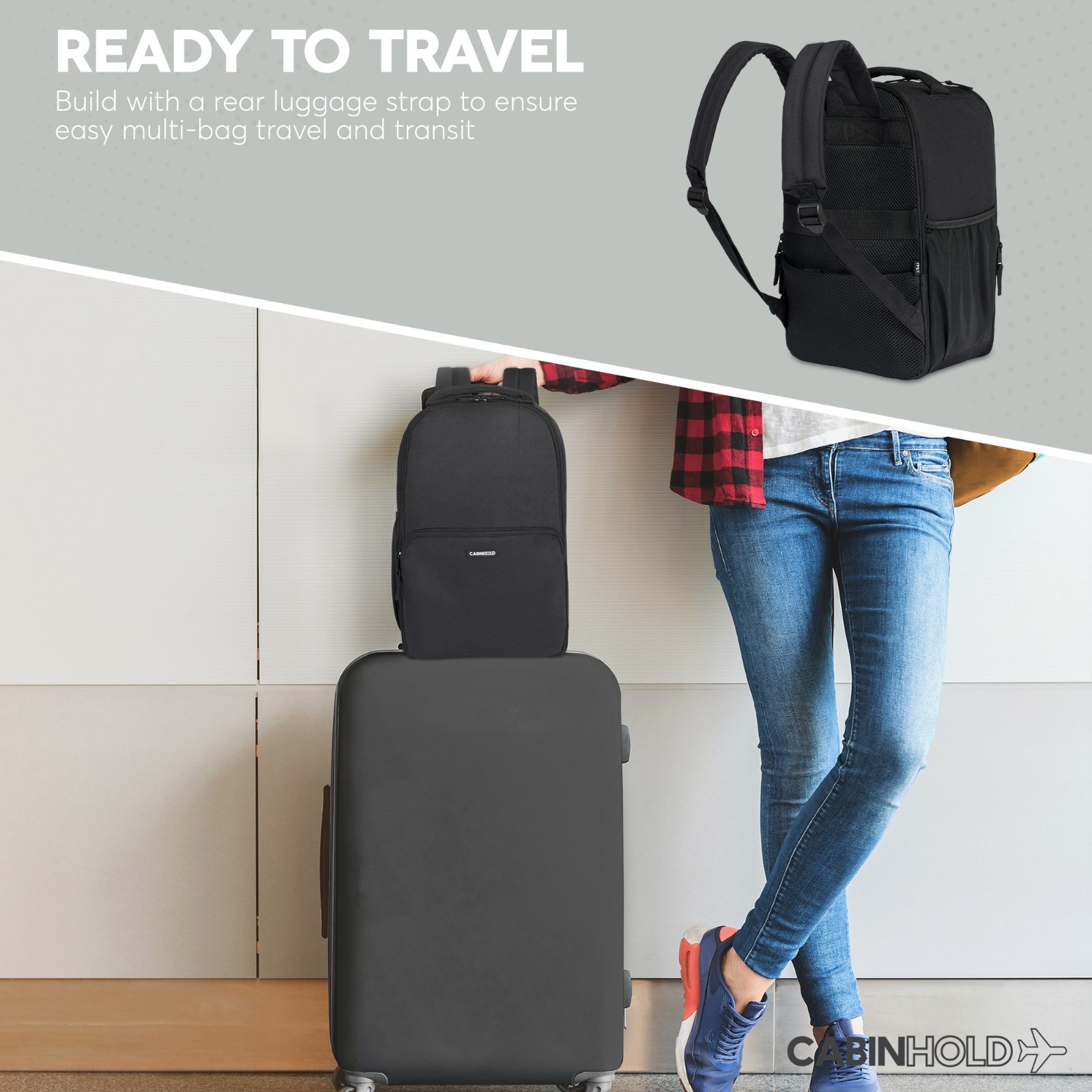 Ryanair Backpack 40x25x20cm CABINHOLD® London Carry-on Hand Luggage Wizzair