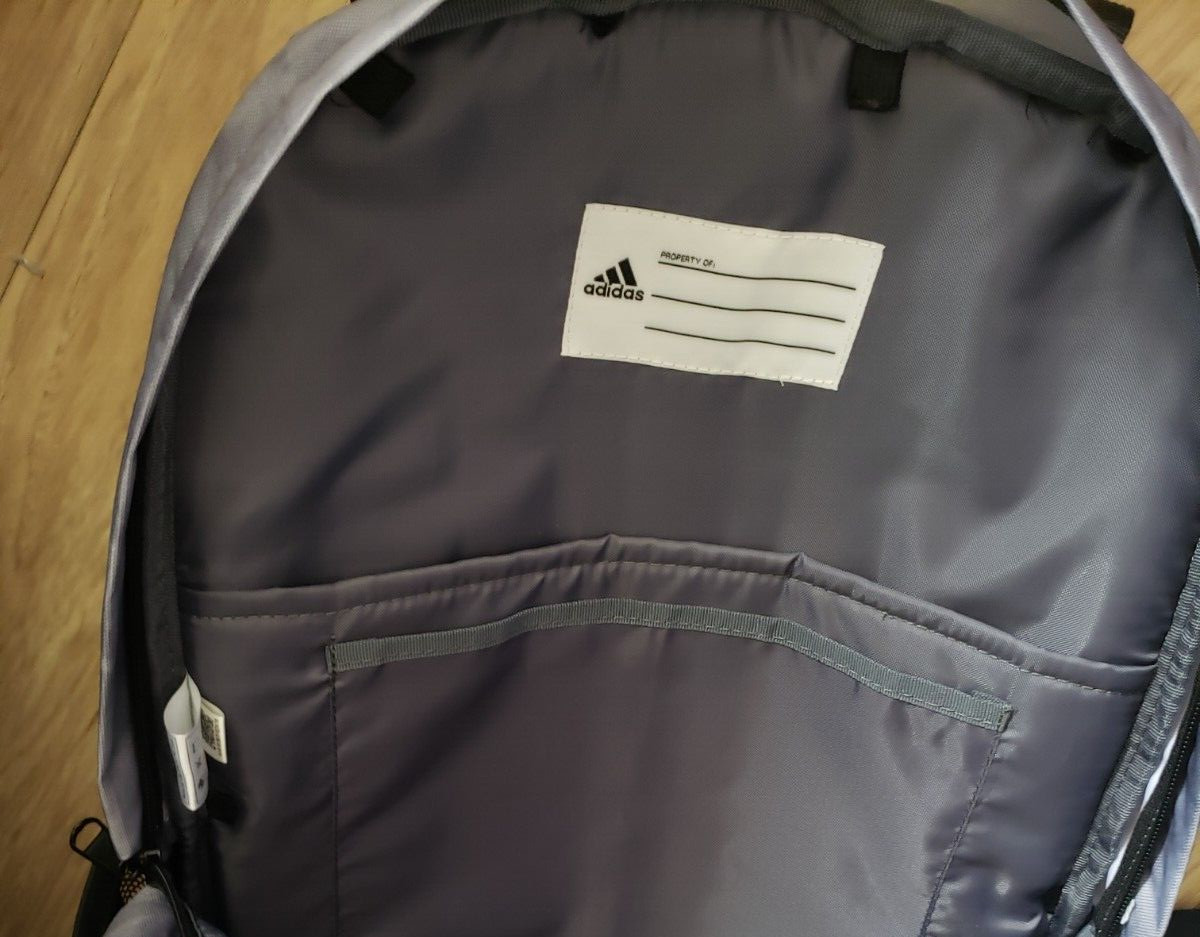 Adidas Prime 6 Backpack ipe Clean Multi Pocket Zip Jersey Gray & Black NWT